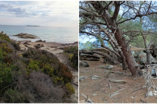 Το Διαπόρι ή ο Διάπορος, απέναντι από τη Βουρβουρού Χαλκιδικής
